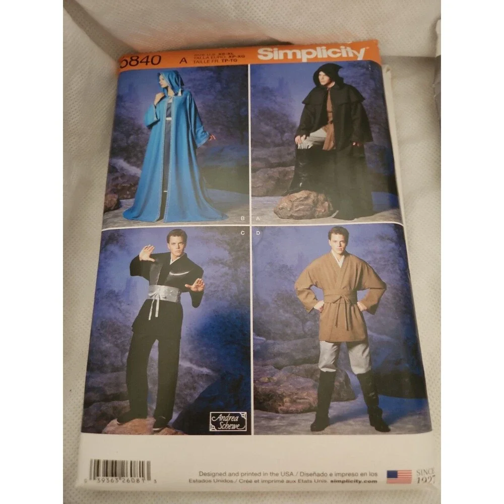 3 Simplicity 8722, 5840, 8770 Costume PATTERNS ONLY  Comicon One Size Adult